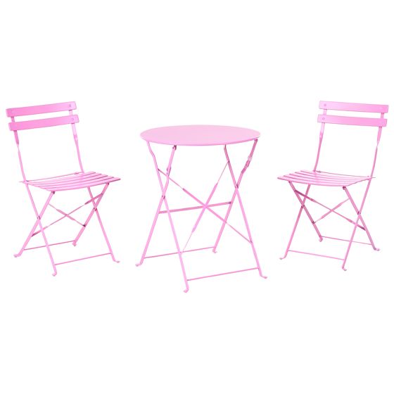 Caféset Fällbar FIORI Metall Rosa