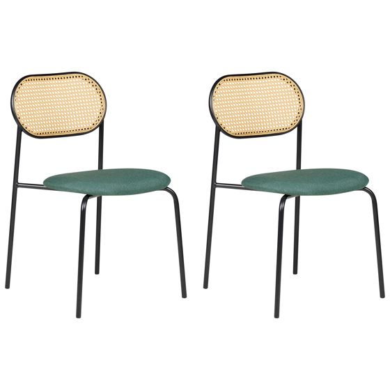 Set med 2 matstolar ADAVER Metall Svart