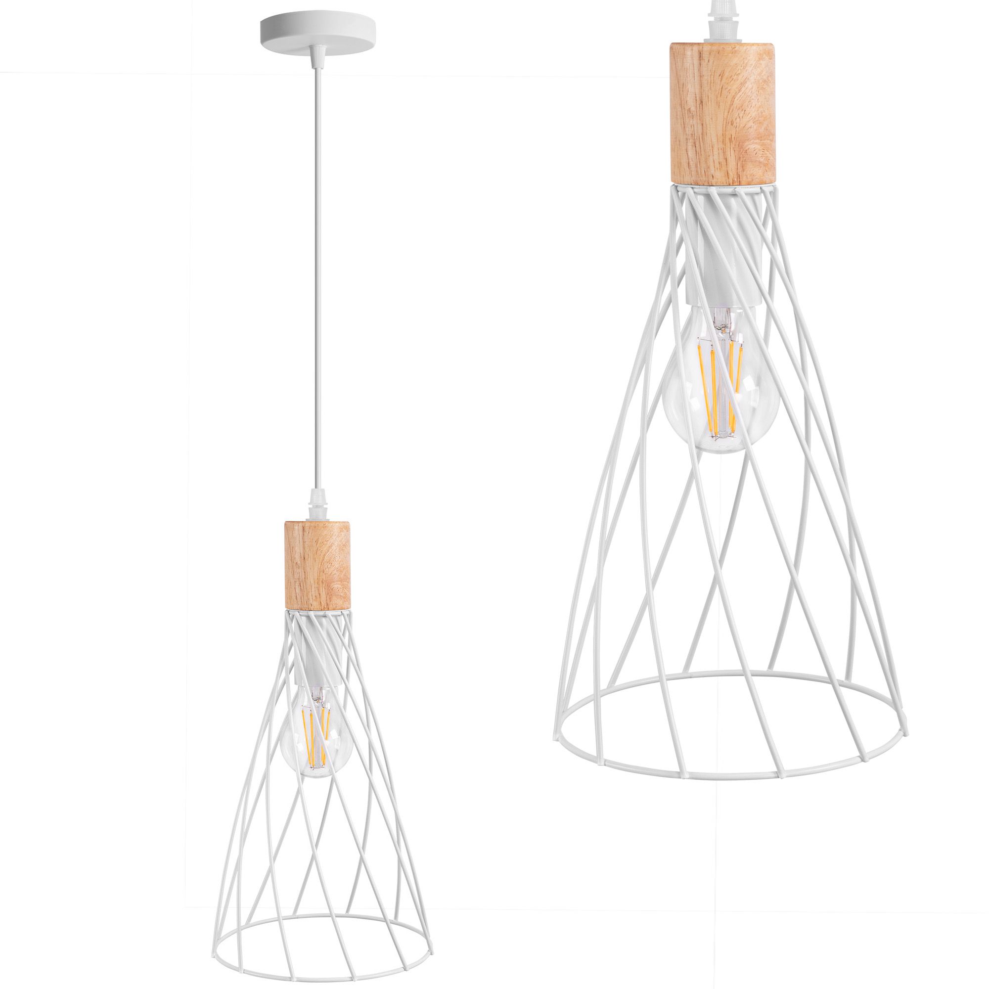 TOOLIGHT hängande taklampa APP1269-1CP Vit 18x18x35cm