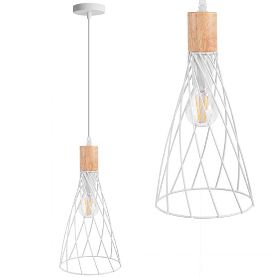 TOOLIGHT hängande taklampa APP1269-1CP Vit 18x18x35cm