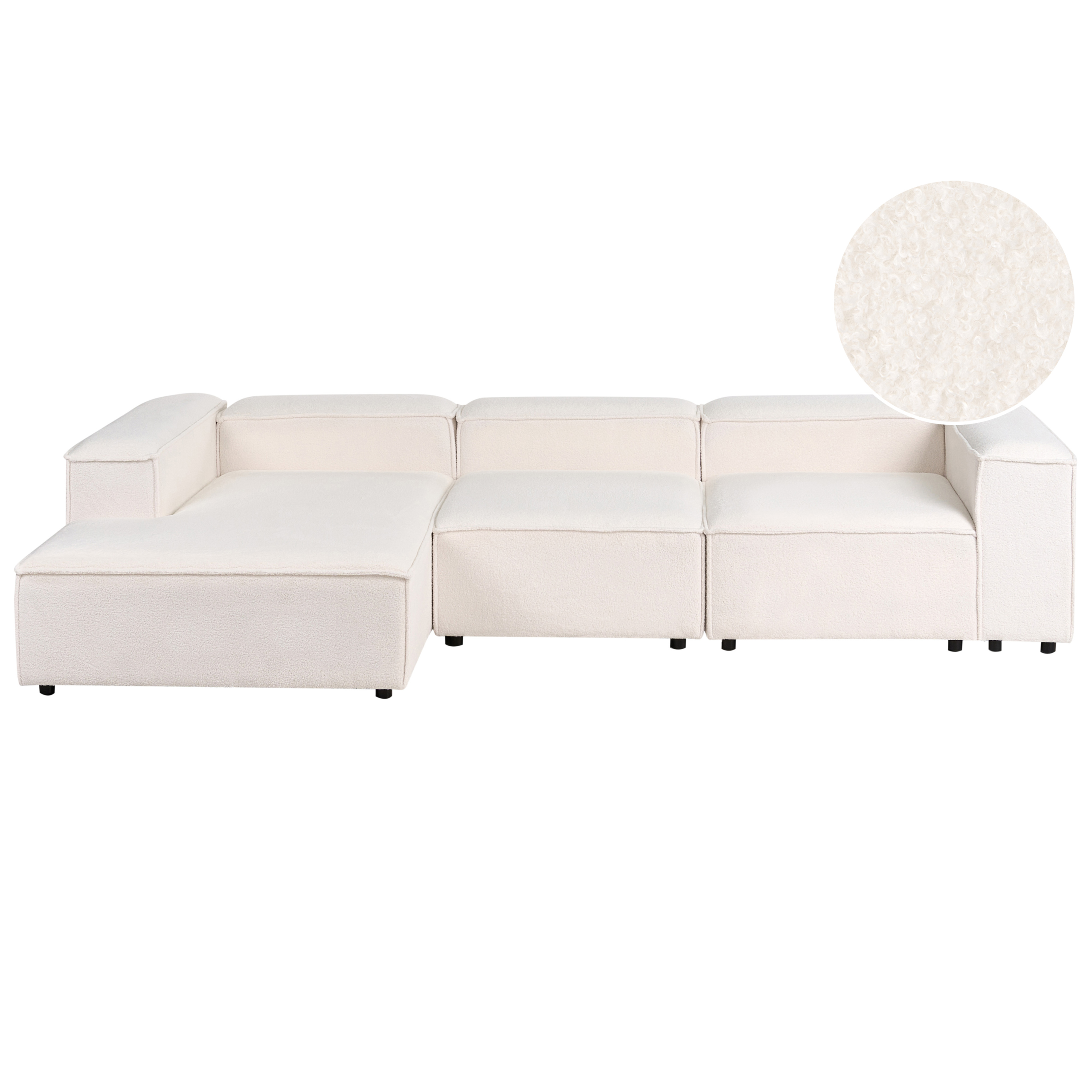 Modulär hörnsoffa 4-sits ARDAL Bouclé Off-White Högervänd