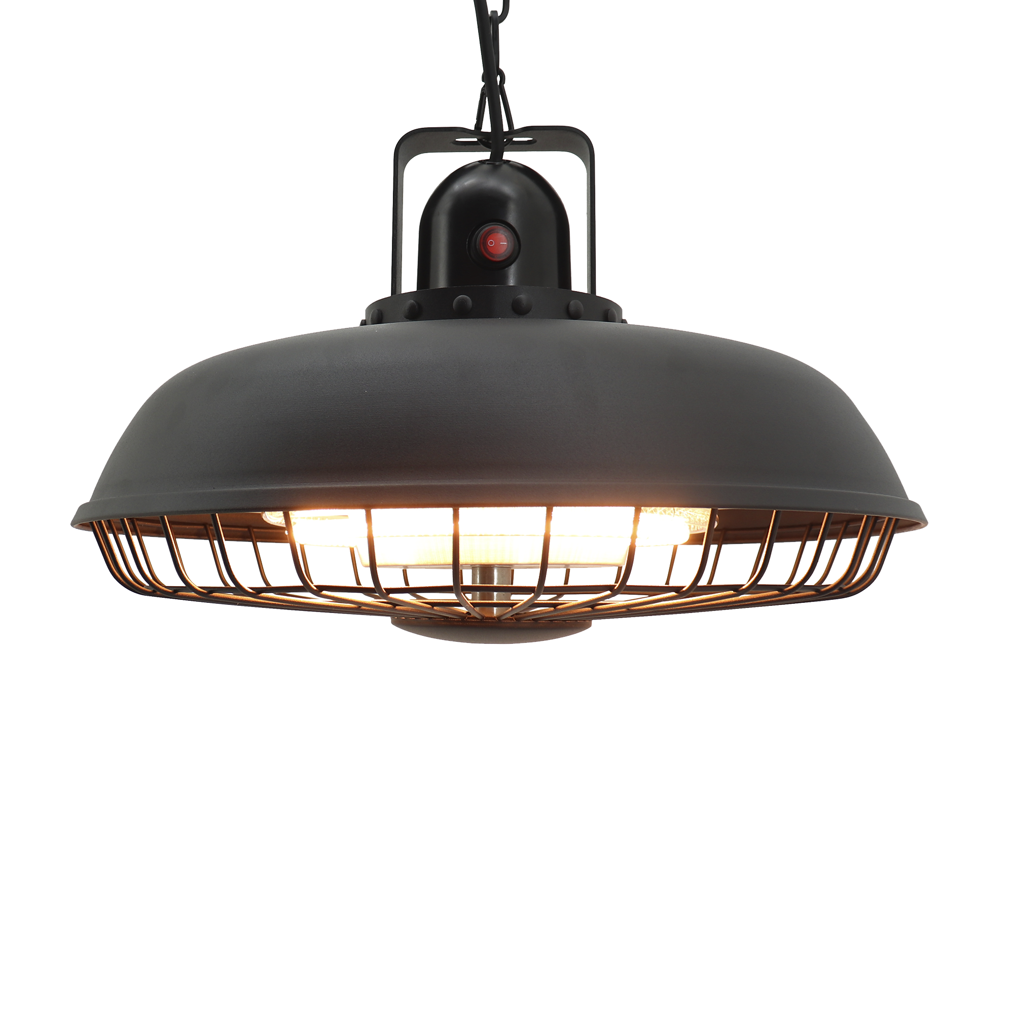 Terrassvärmare 600/1200/1800W takmonterad, fjärrkontroll, soft touch HORTUS, svart