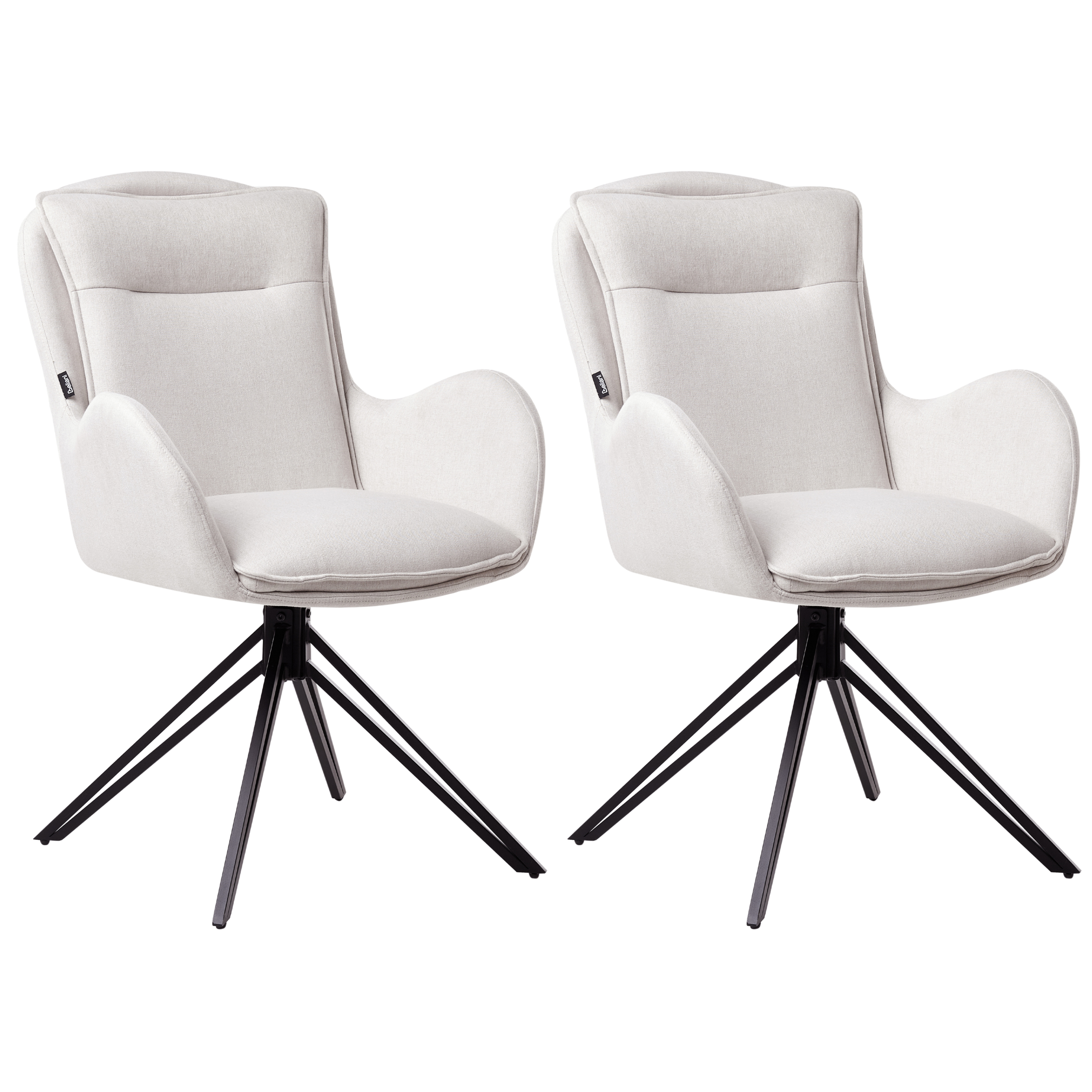 Set med 2 matstolar Vridbar AVELAR Ljusbeige