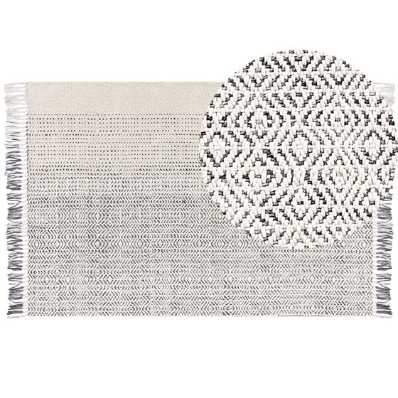 Matta OMERLI Vit 160 x 230 cm Ull