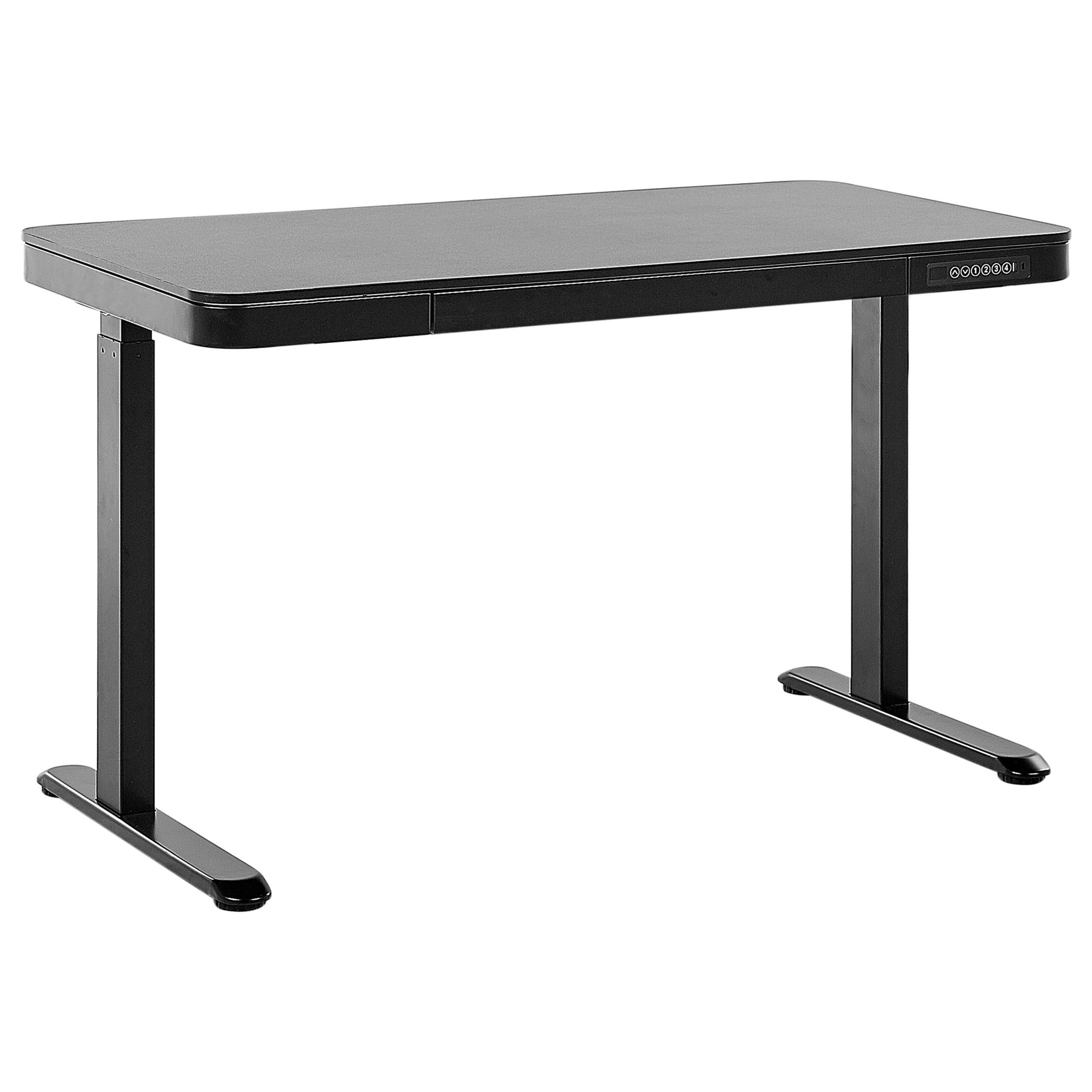Elektriskt höj- och sänkbart skrivbord KENLY 120 cm 60 cm med USB-port Svart