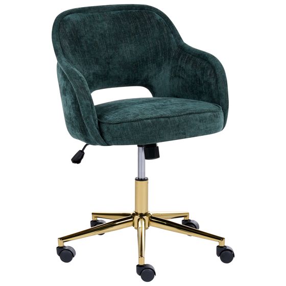 Skrivbordsstol EMBER Chenille Mörkgrön