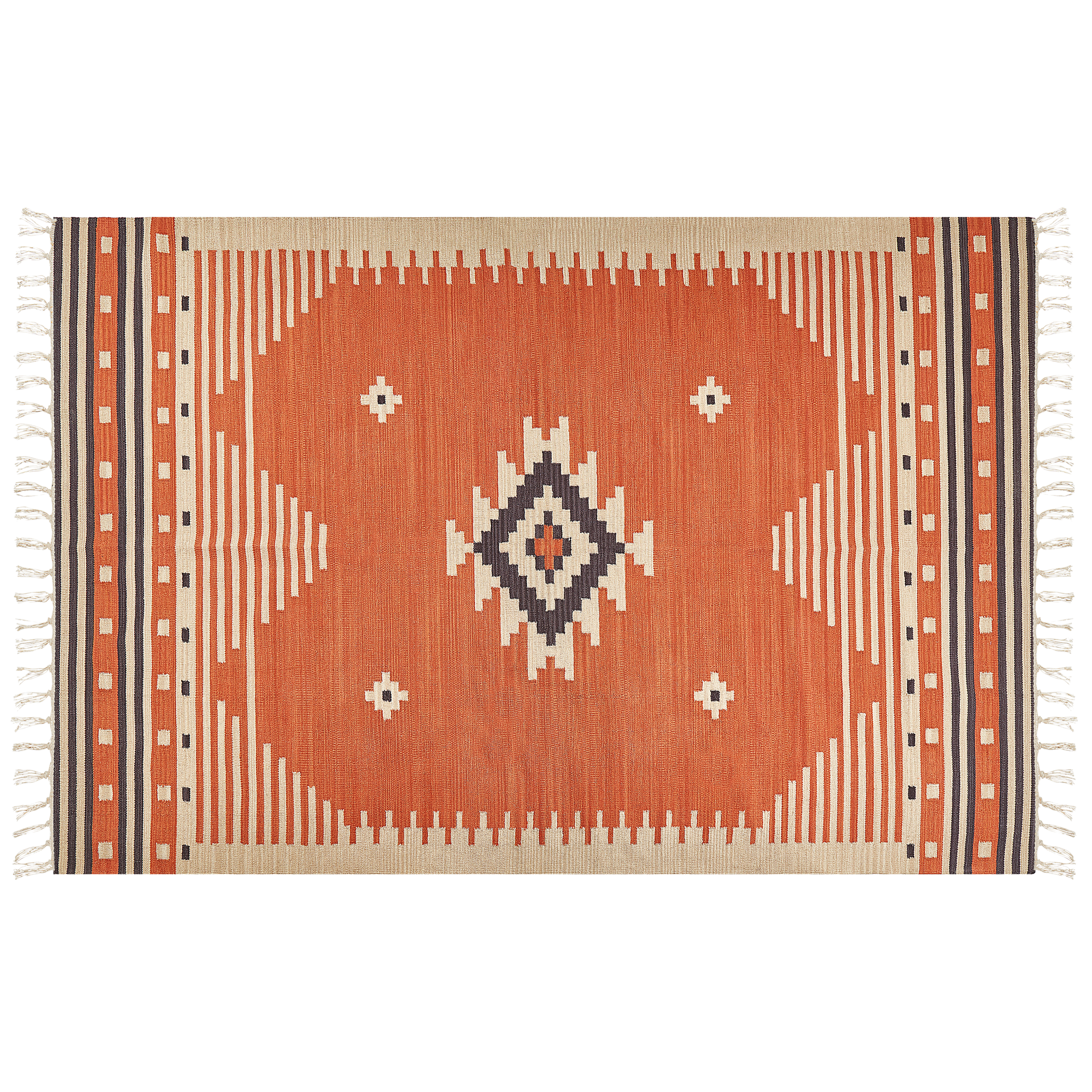 Matta GAVAR Orange 200 x 300 cm Kelim Bomull
