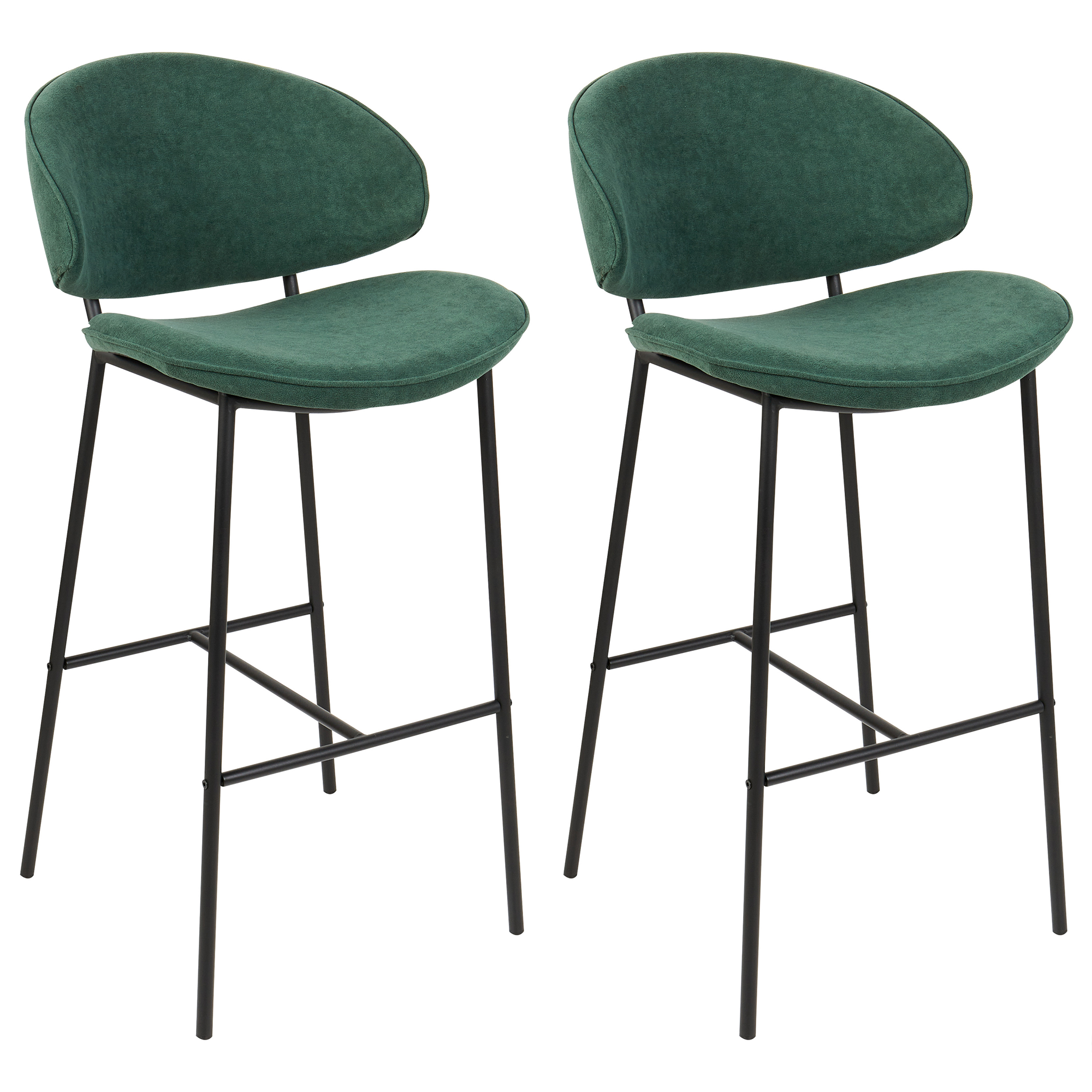 Set med 2 barstolar KIANA Mörkgrön