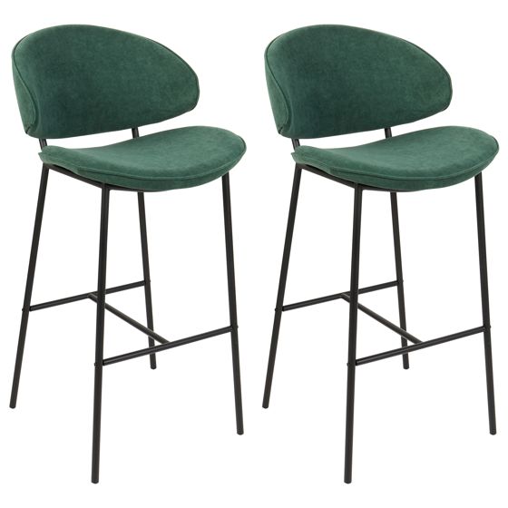 Set med 2 barstolar KIANA Mörkgrön