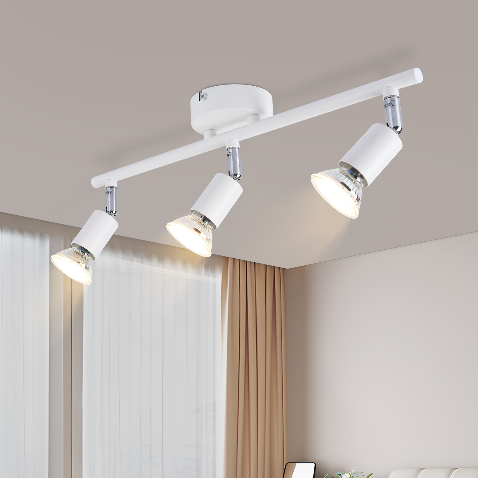 NETTLIFE LED - takspotlight 3 lampor - modern varmvit GU10 - taklampa för inomhusbruk