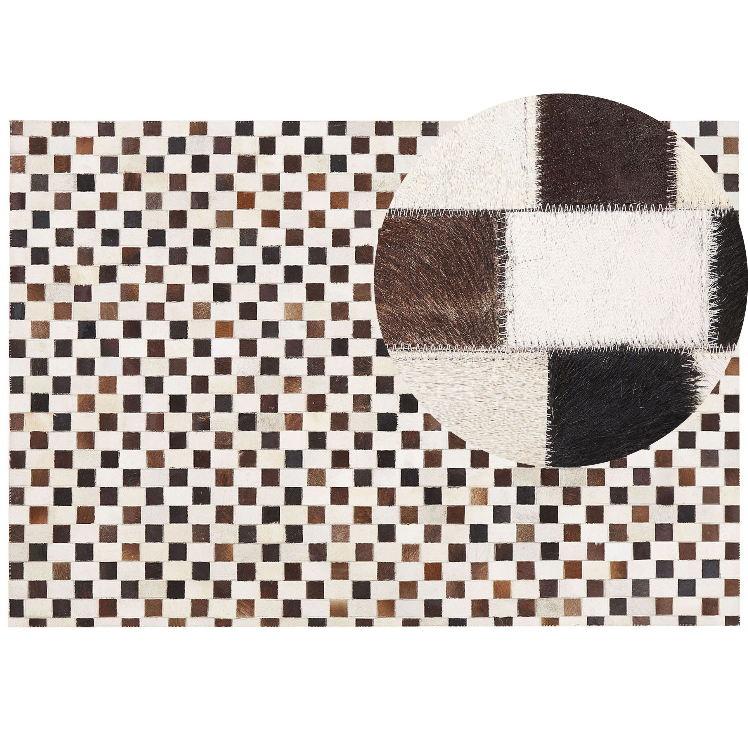 Matta KAYABEY Beige 160 x 230 cm Läder