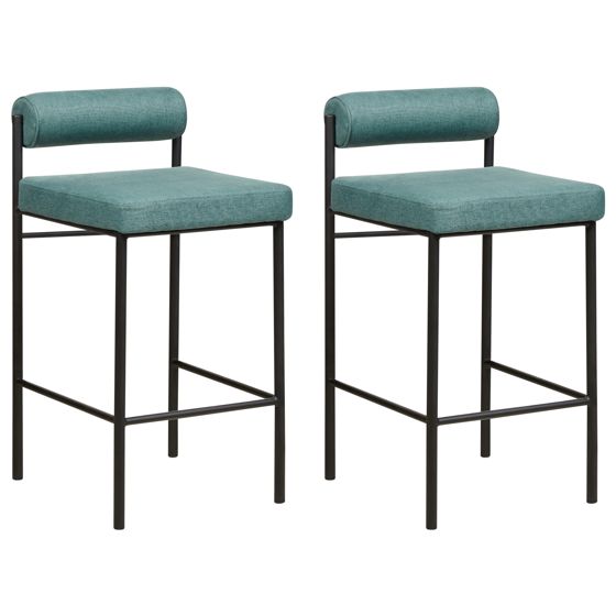 Set med 2 barstolar AMAYA Blågrön
