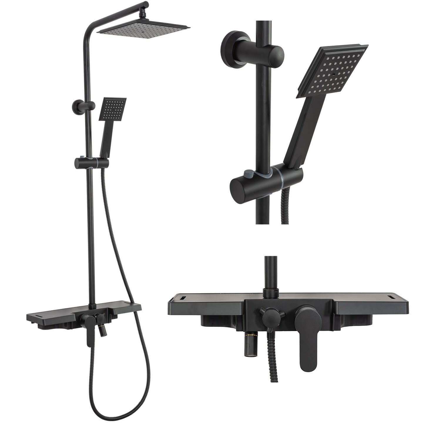 REA Duschset BRAVO Svart, 45x40x105cm