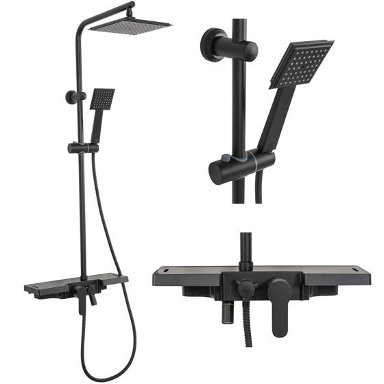 REA Duschset BRAVO Svart, 45x40x105cm
