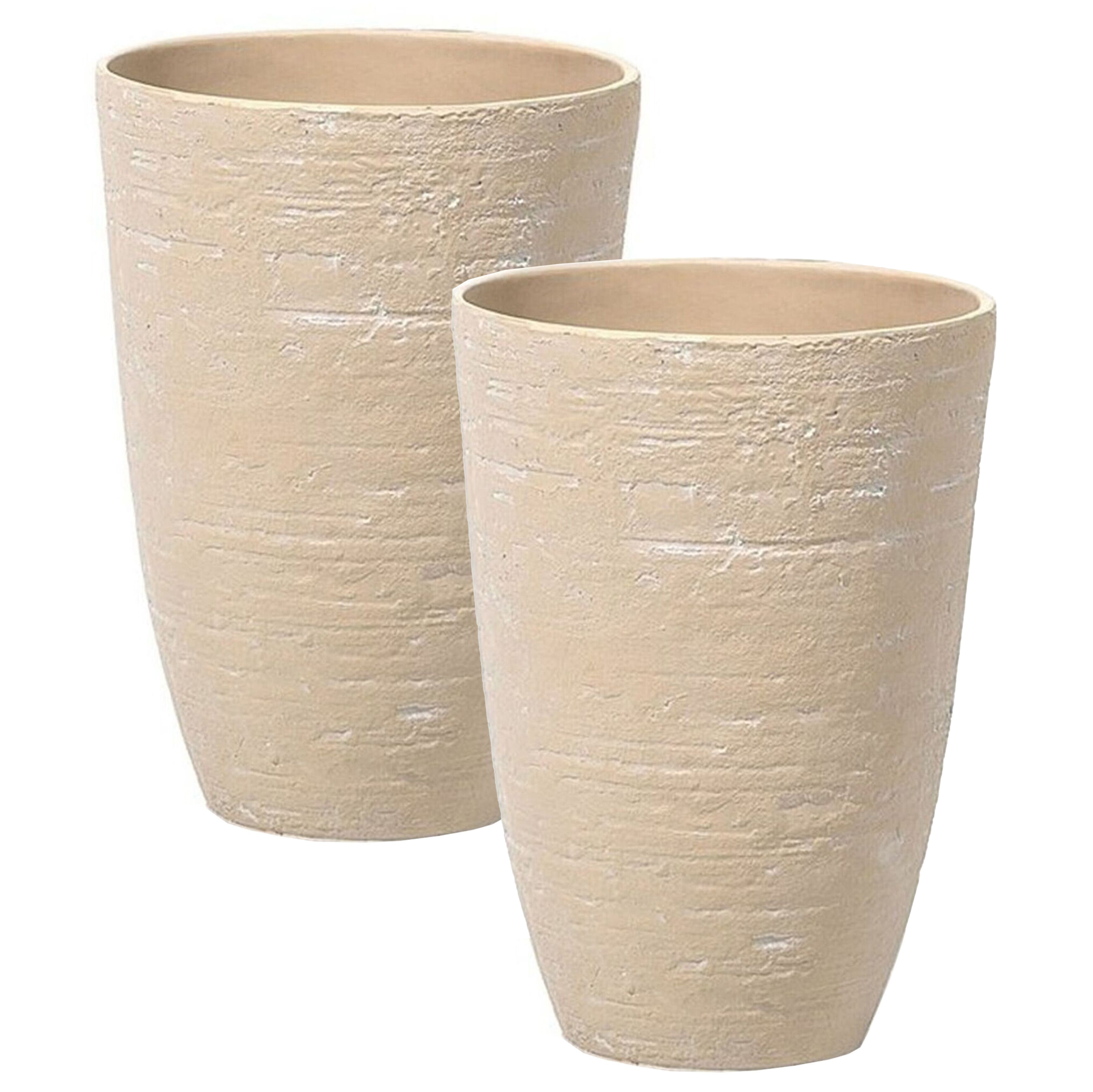 Set med 2 växtkrukor CAMIA 35 cm Beige