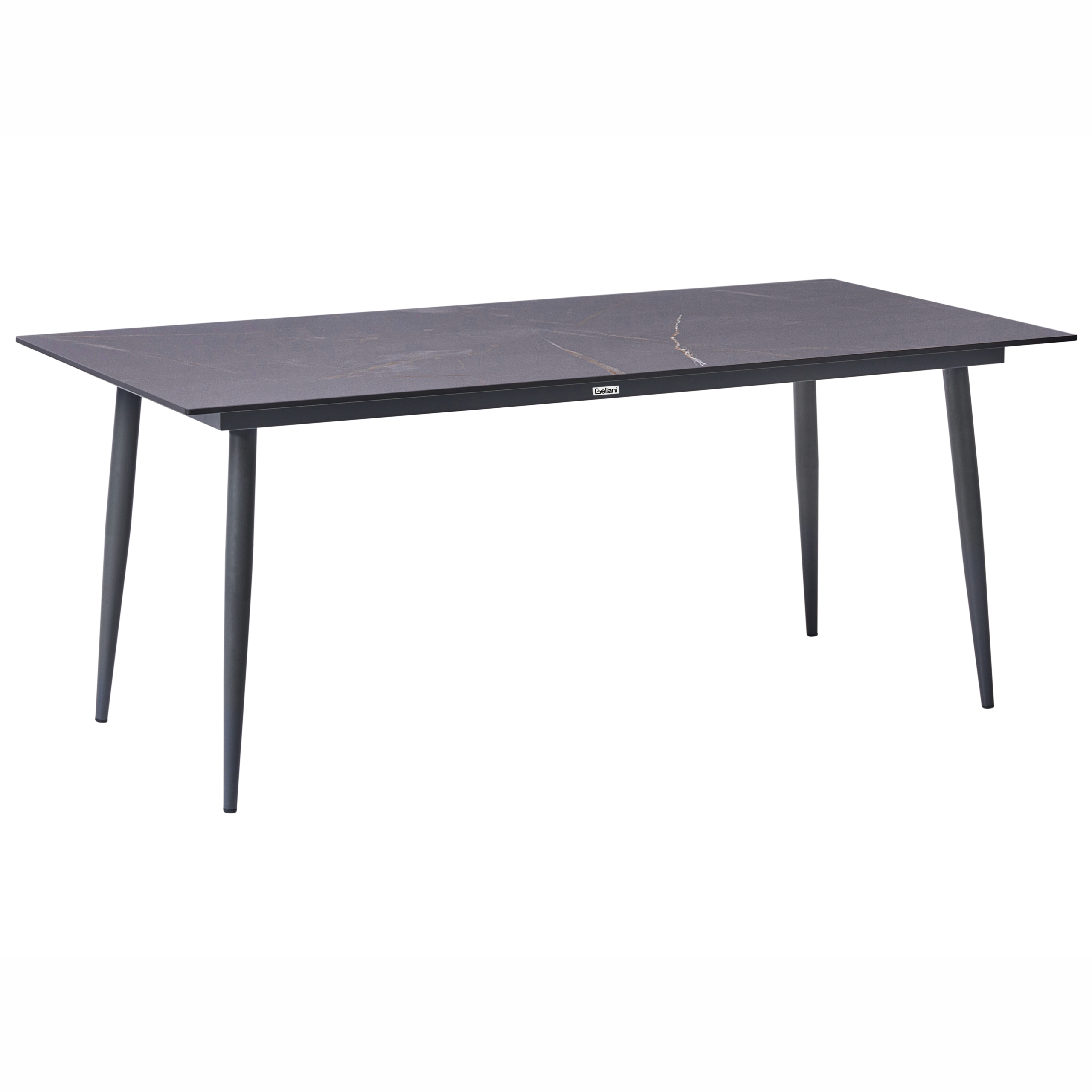 Trädgårdsmatbord TOLENTINO 180 cm 90 cm Marmoreffekt Grå marmor