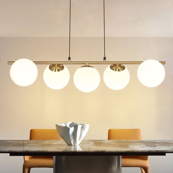 NETTLIFE taklampa i guldfärgat glas, E27, modern mat- eller vardagsrumslampa i vintagestil