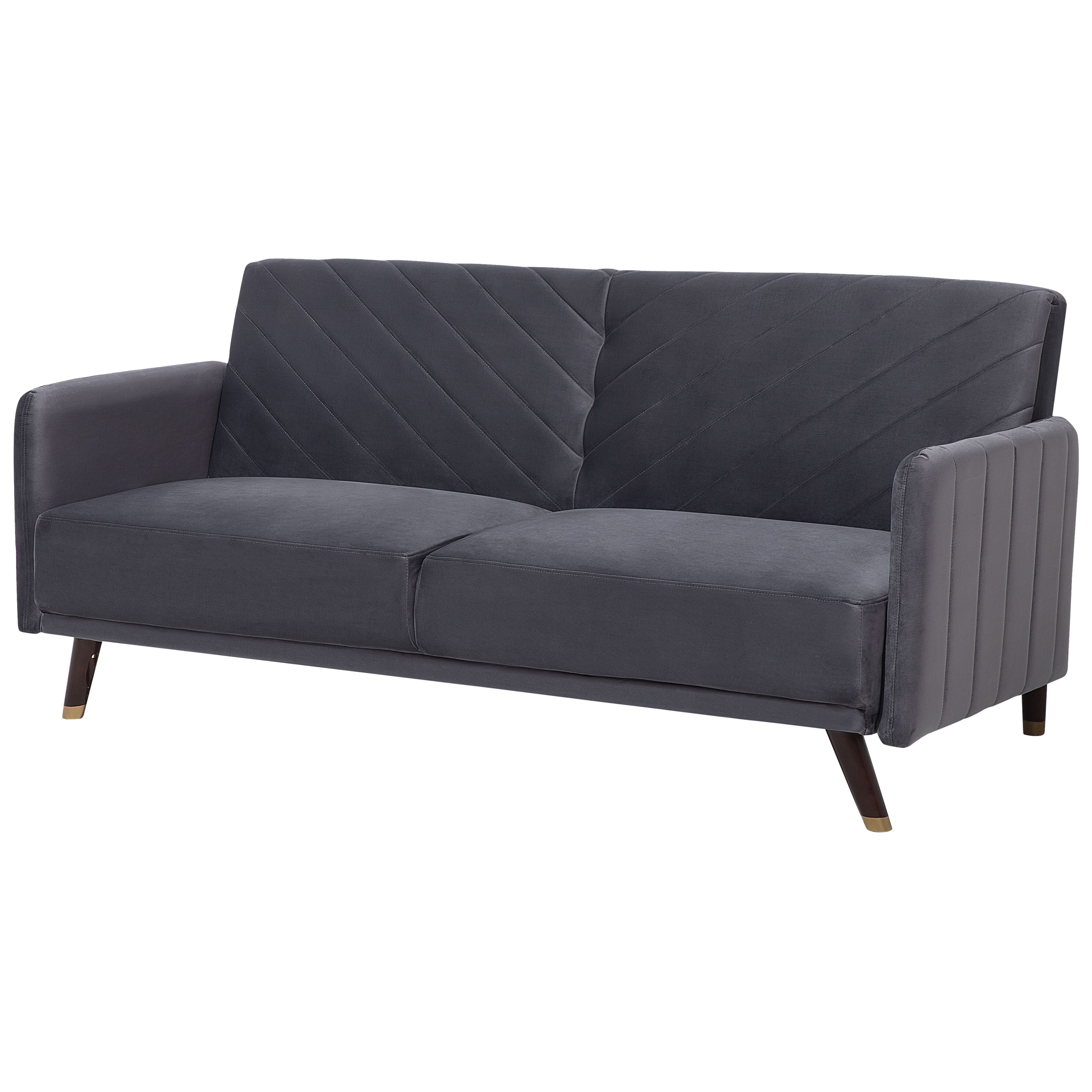 Bäddsoffa 3-sits SENJA Sammet Grå