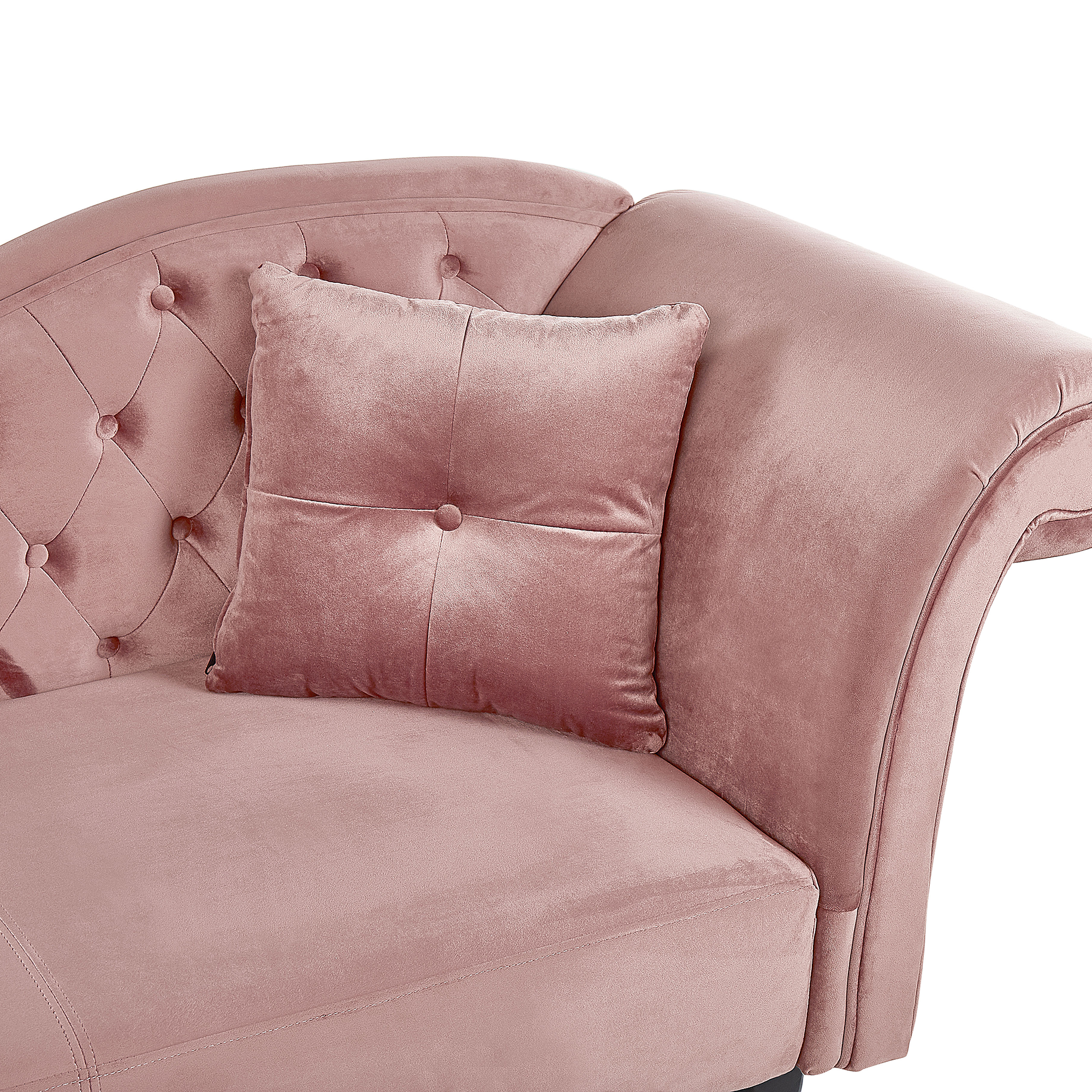 Högervänd schäslong LATTES Sammet Rosa