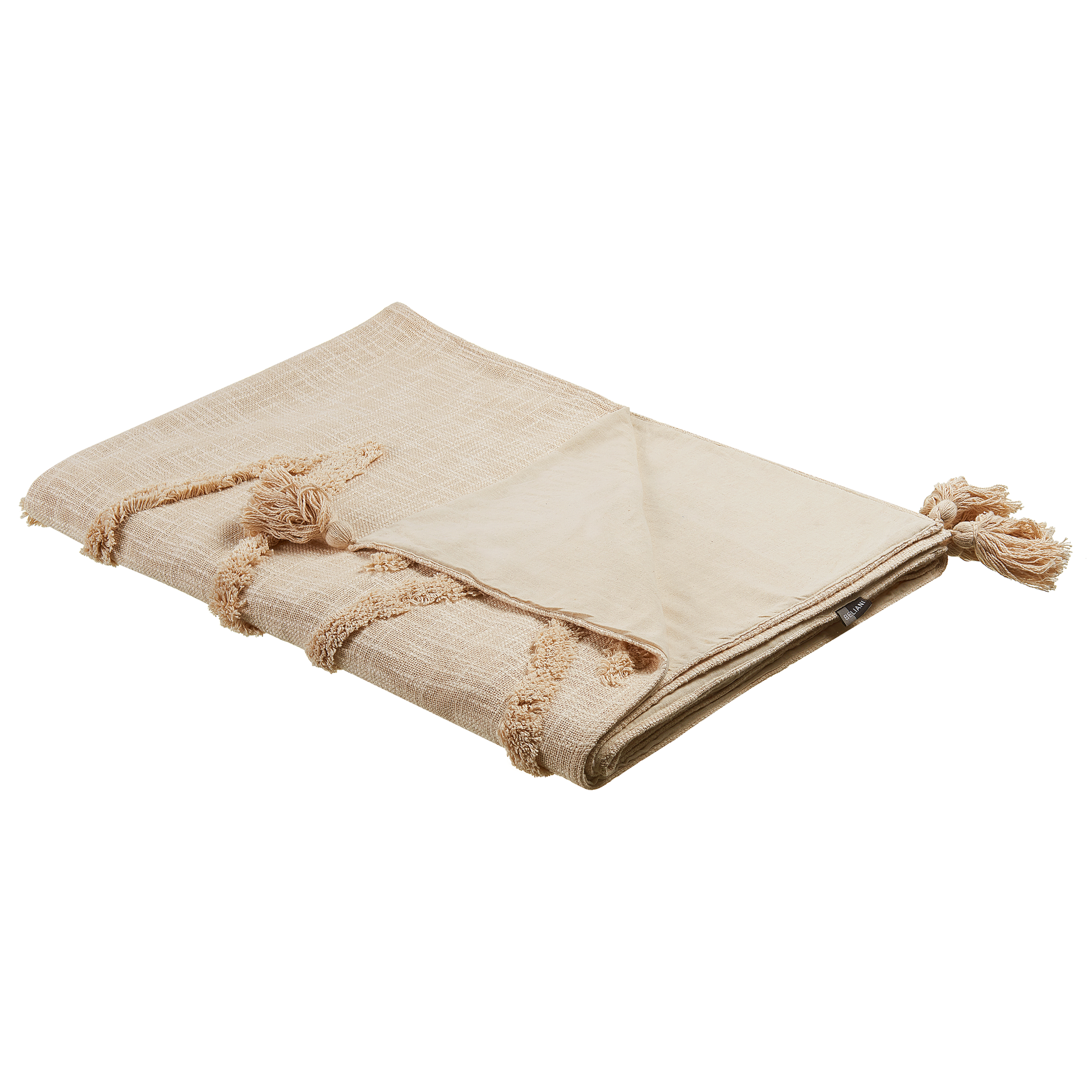 Pläd MORBI Bomull 130 x 180 cm Beige