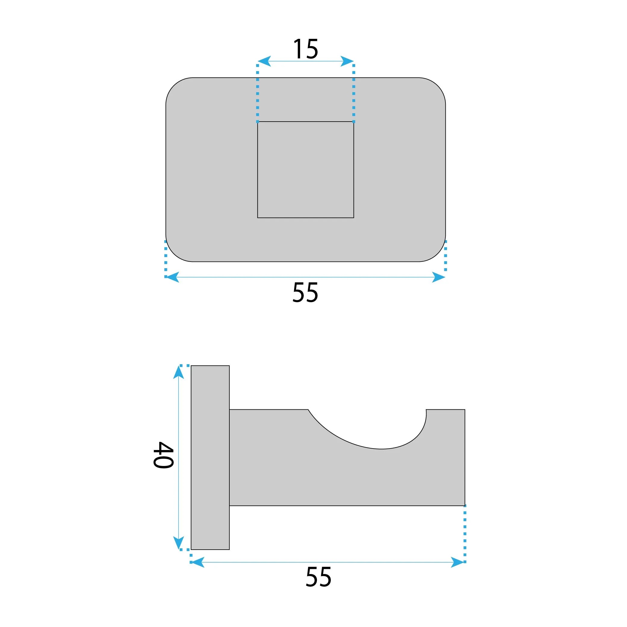 REA Badrumskrok 5905 NICO Borstad Nickel, 5,5x4,5x4cm