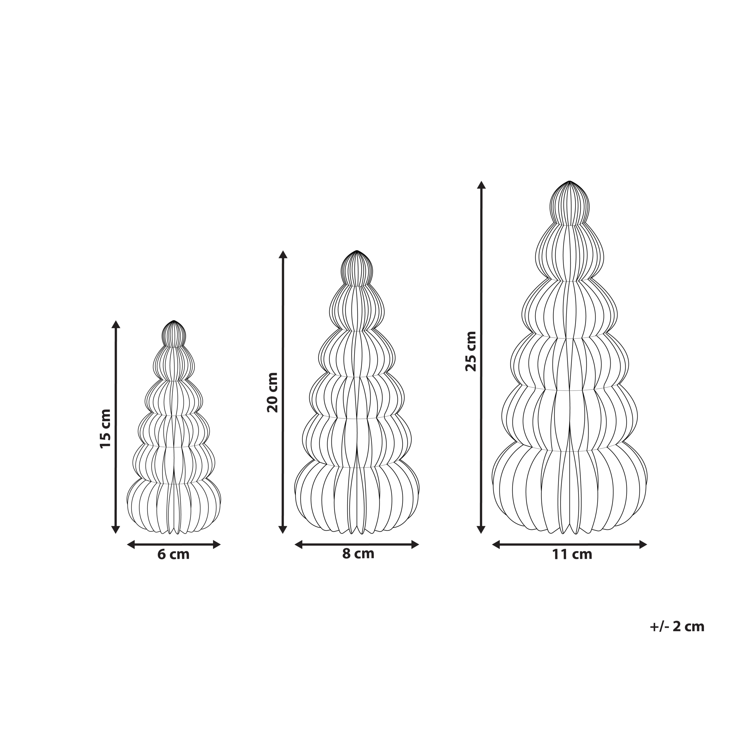 Set med 3 figuriner DHAULAGIRI 15/20/25 cm Julgran Röd
