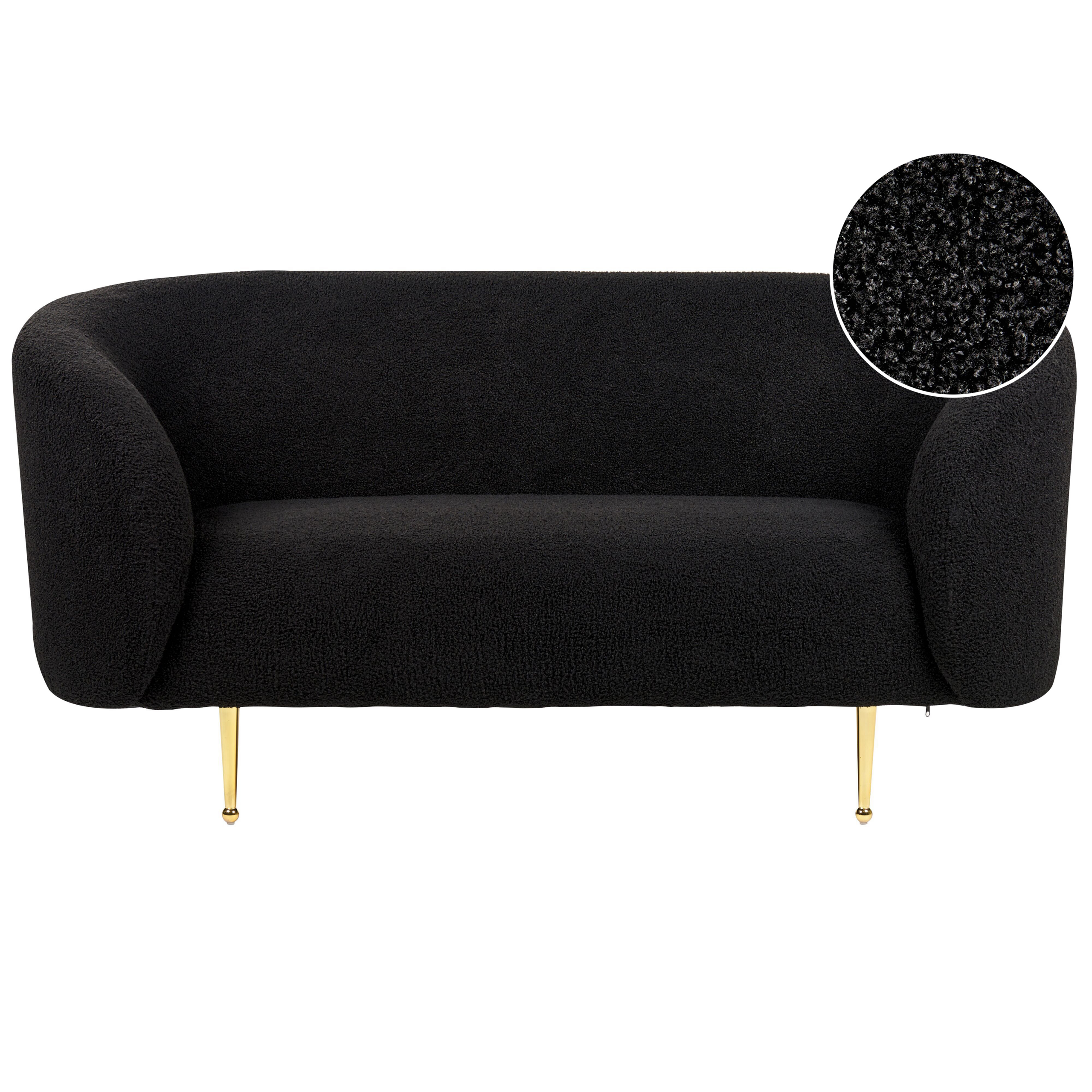 Soffa 2-sits LOEN Bouclé Svart