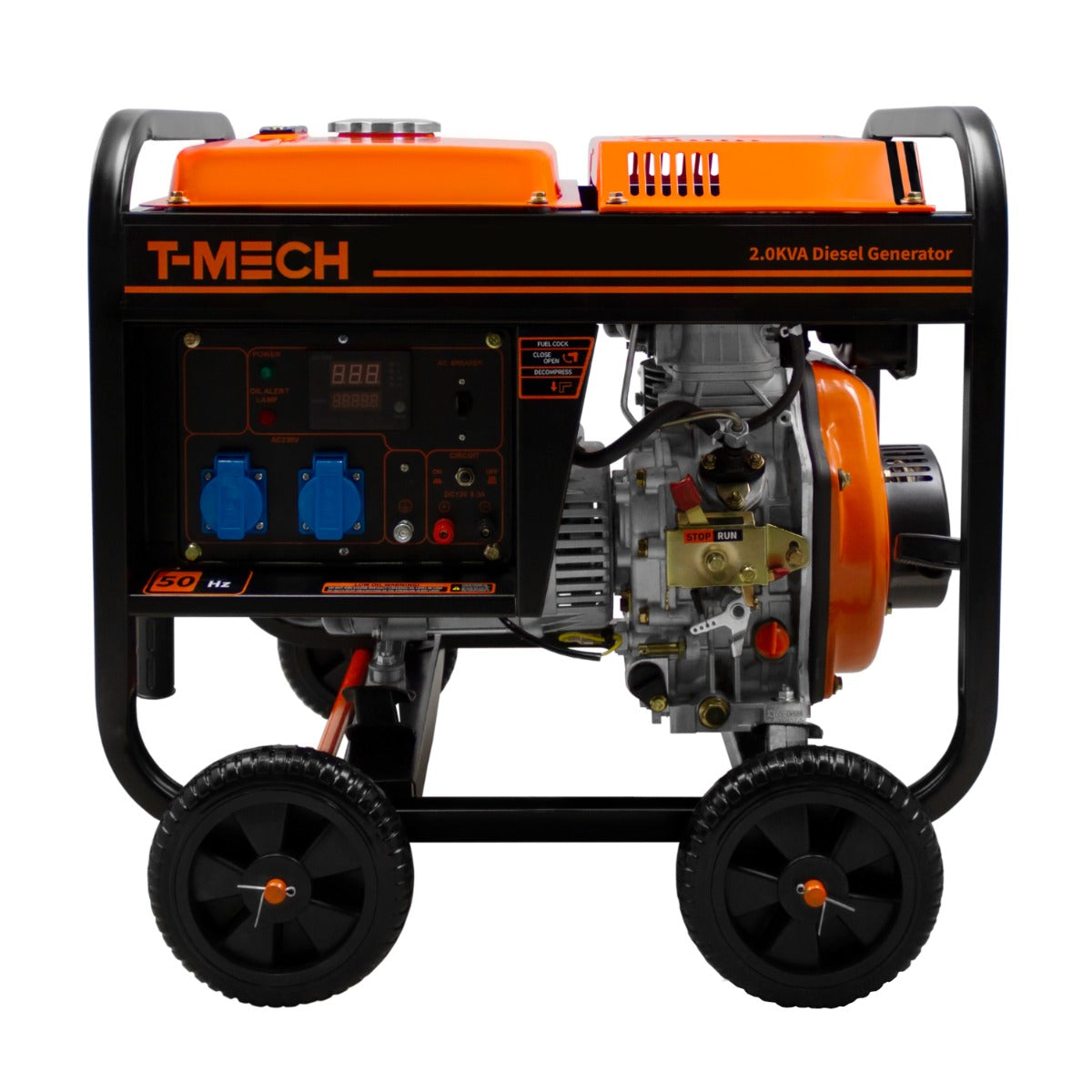 T-Mech 2kVA portabel dieselgenerator med öppen ram