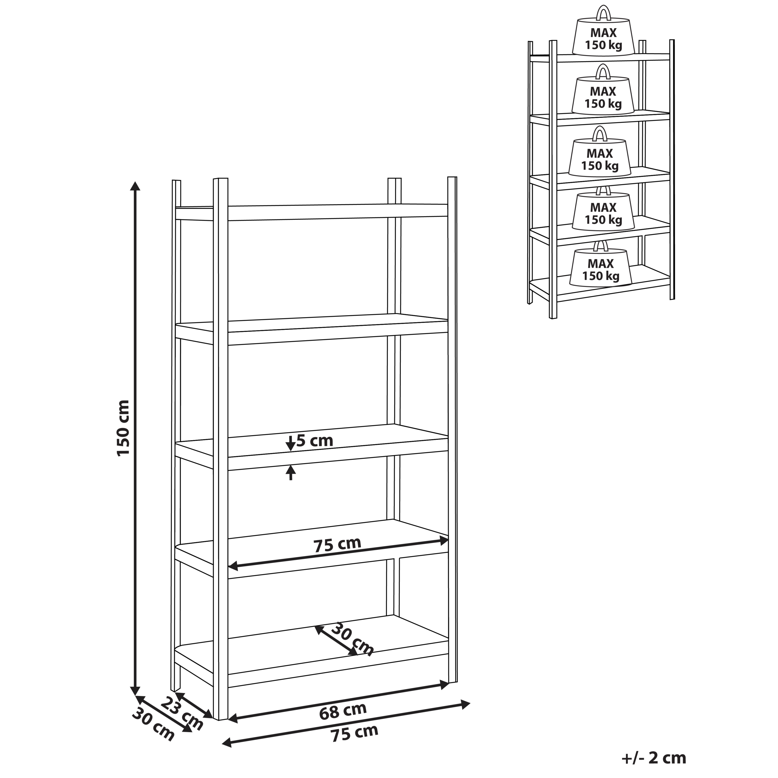 Garagehyllor XITTA 75 cm 150 cm Metall Silver