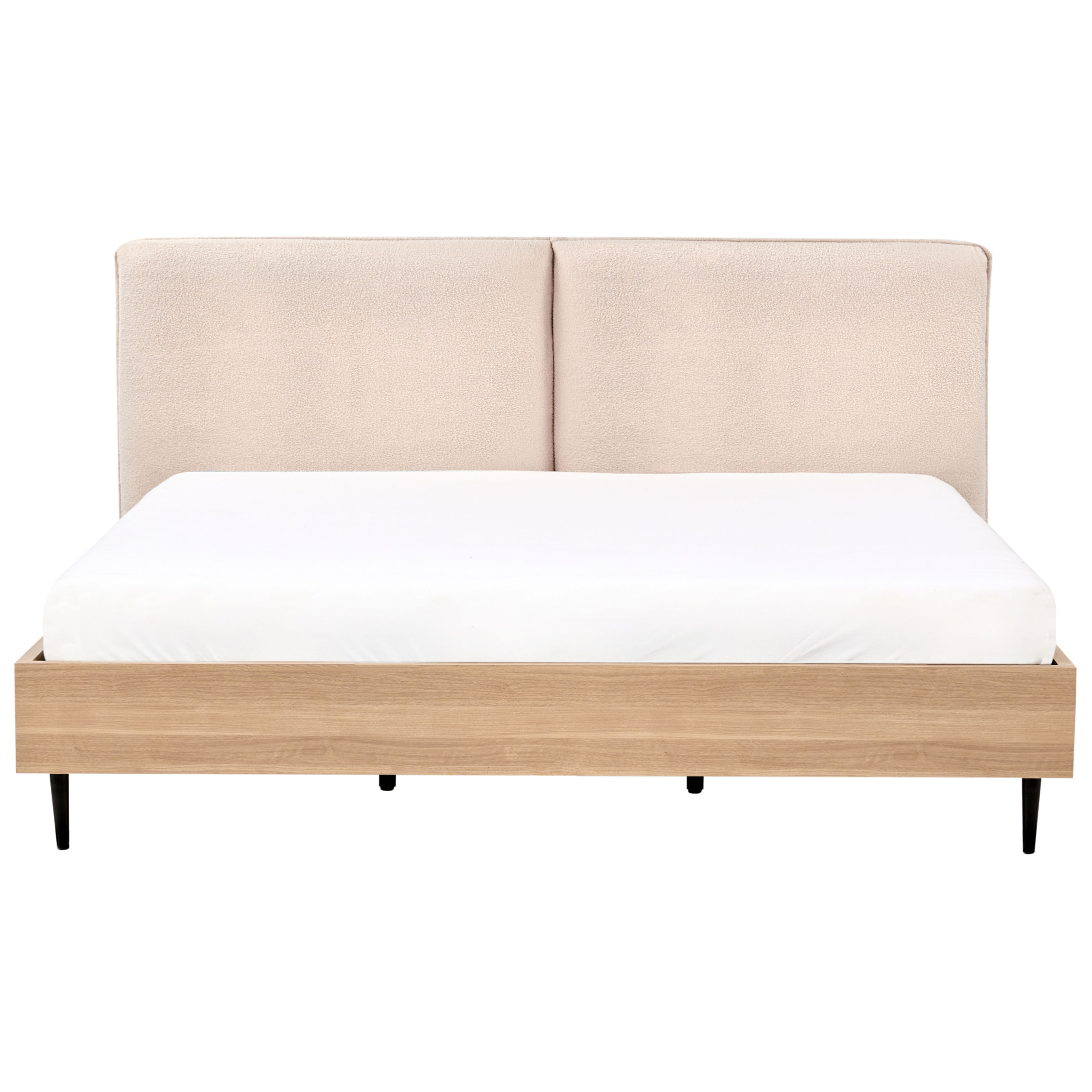 Säng med lamellram Bouclé LIMANTON 180 x 200 cm Beige