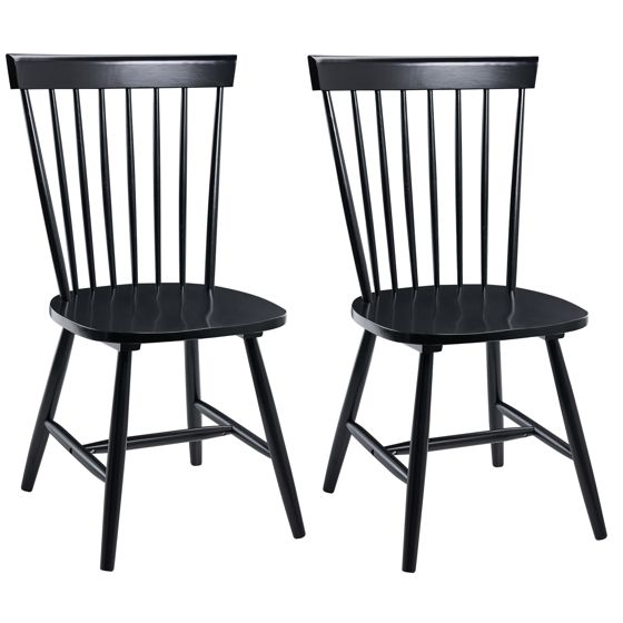 Set med 2 matstolar BURGES Trä Svart