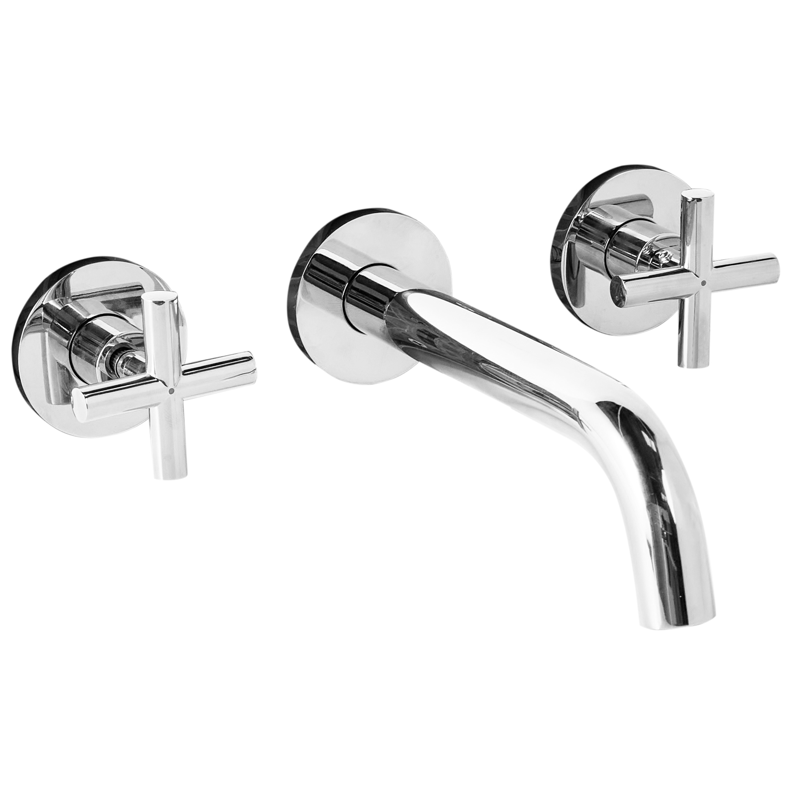 Väggmonterad tvättställsblandare KAIETEUR Mässing Silver