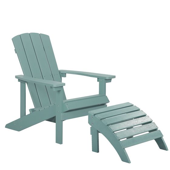 Trädgårdsstol ADIRONDACK med fotpall Turkos