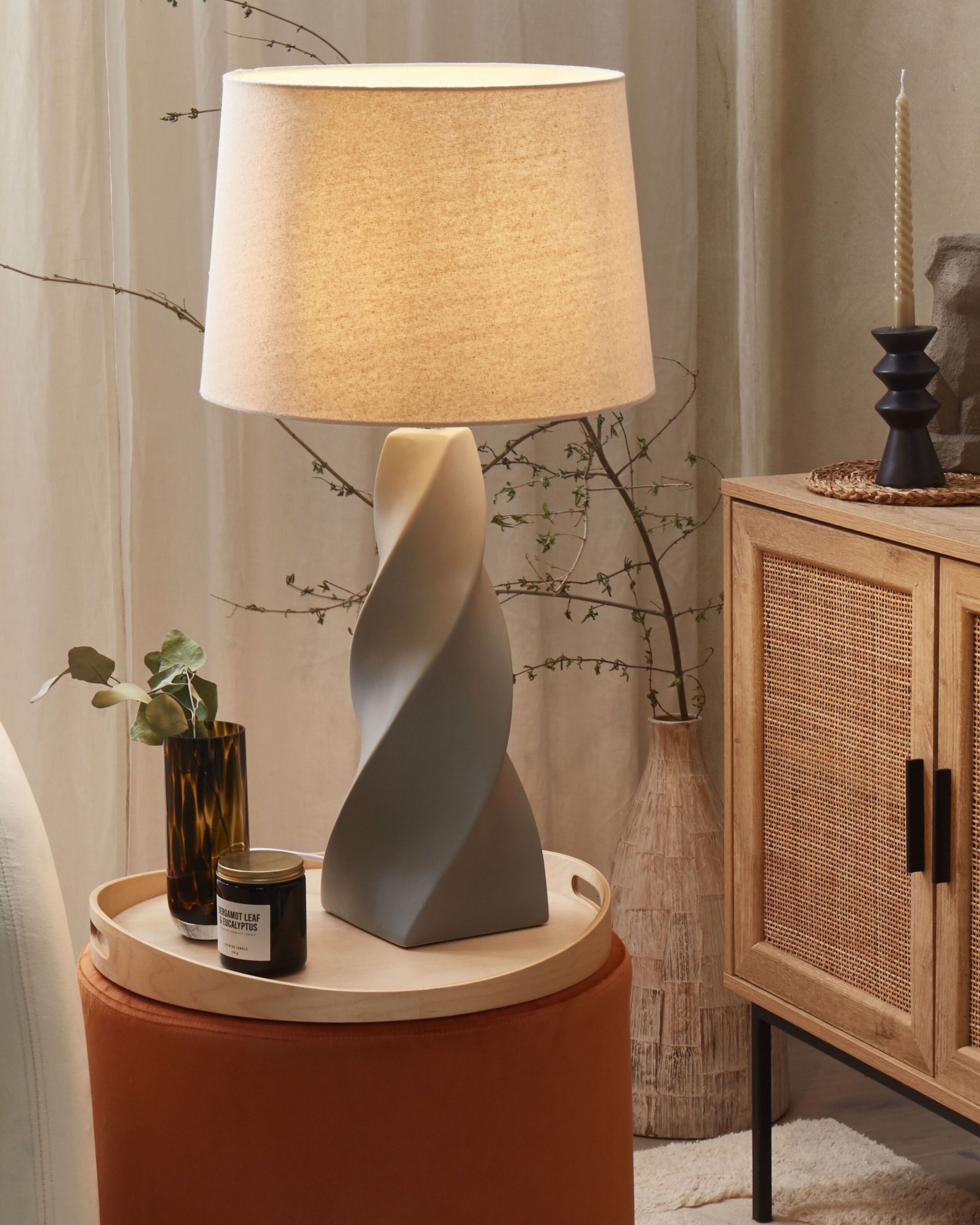 Bordslampa BELAYA Keramik Grå