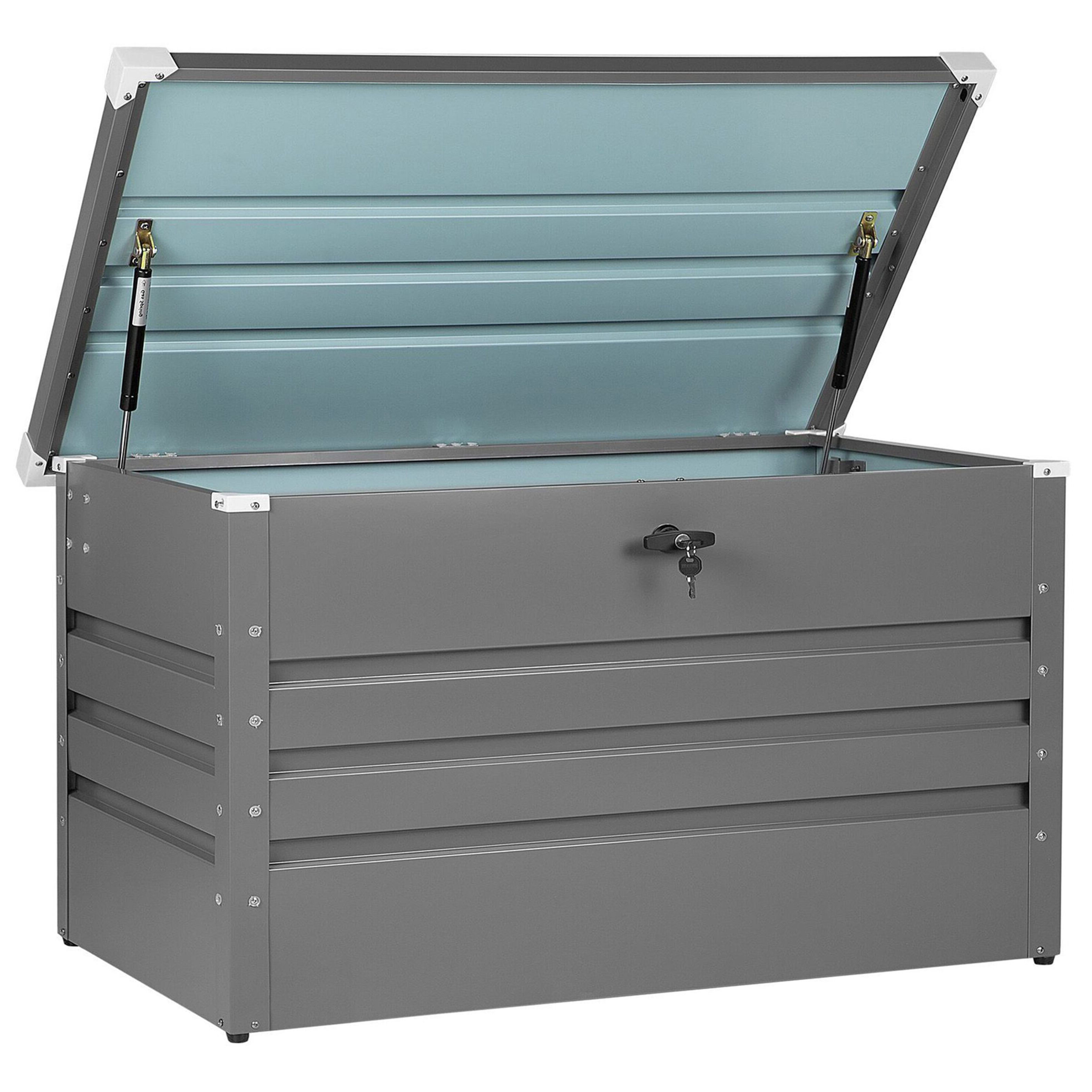 Förvaringslåda CEBROSA 100 cm 62 cm Metall Grå
