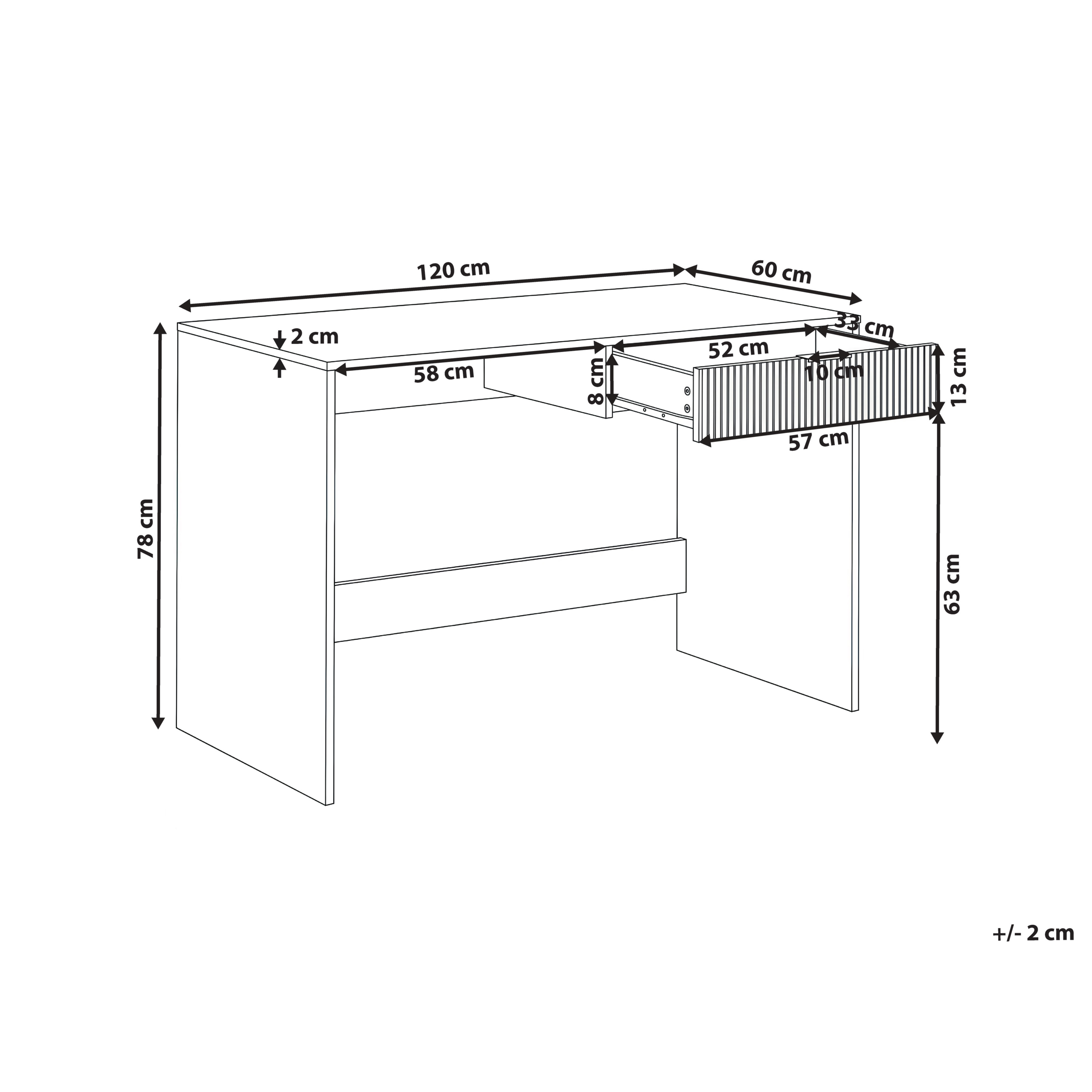 Skrivbord LUTETIA 120 cm 60 cm Vit