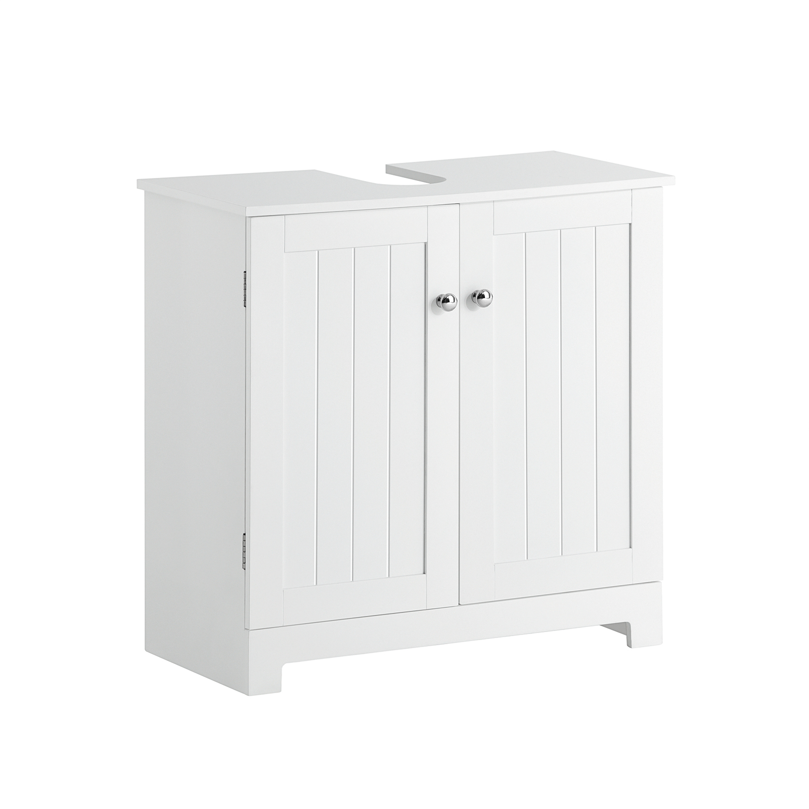 SoBuy Handfatsunderskåp – Badrumsskåp med dörrar och justerbara hyllplan – Badrumsmöbel i MDF, underskåp för litet badrum, vit, 60x60x29cm, BZR18-W