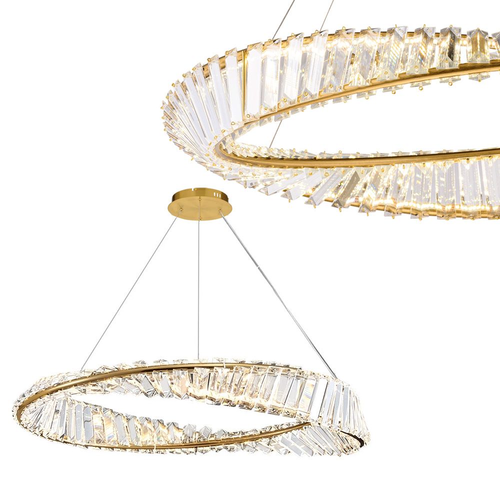 TOOLIGHT hängande taklampa APP1201-CP CRISTAL 50CM LED Guld 5x5x98cm