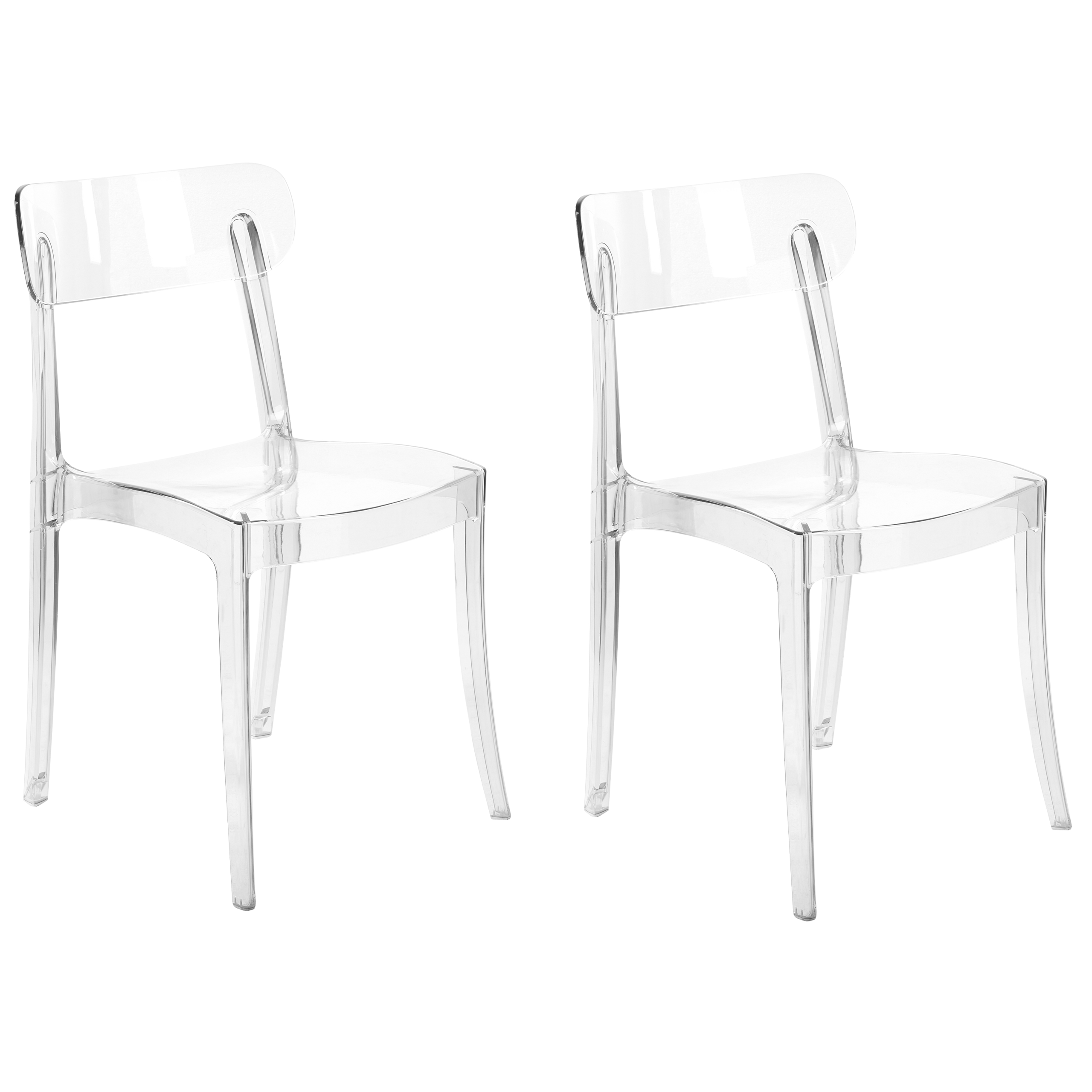 Set med 2 matstolar COVINGTON Transparent