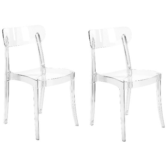 Set med 2 matstolar COVINGTON Transparent