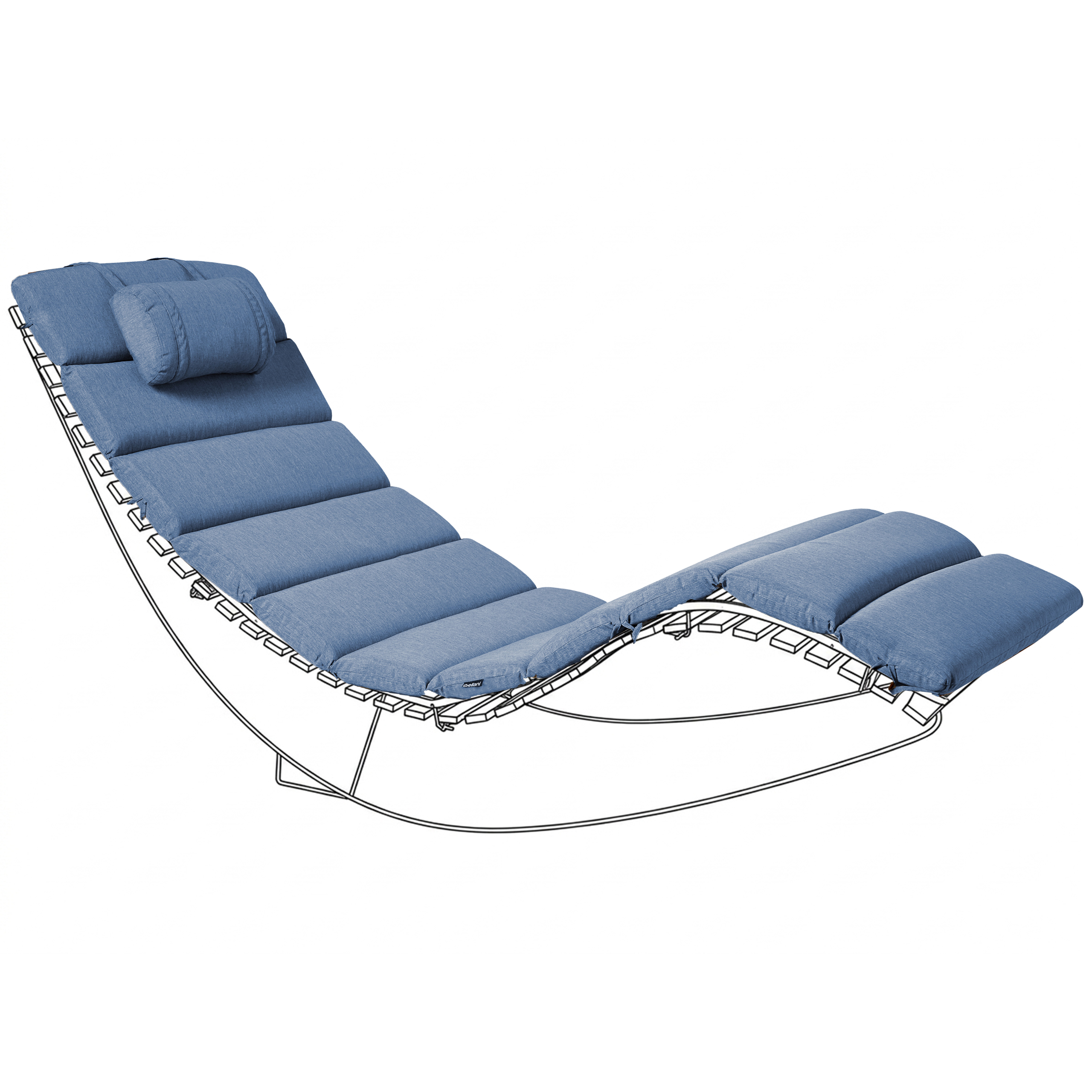 Dyna för solstol BRESCIA PREMIUM 180 x 60 cm Blå