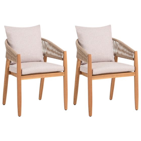 Set med 2 trädgårdsstolar MARZAMEMI Akaciaträ Ljusgrå