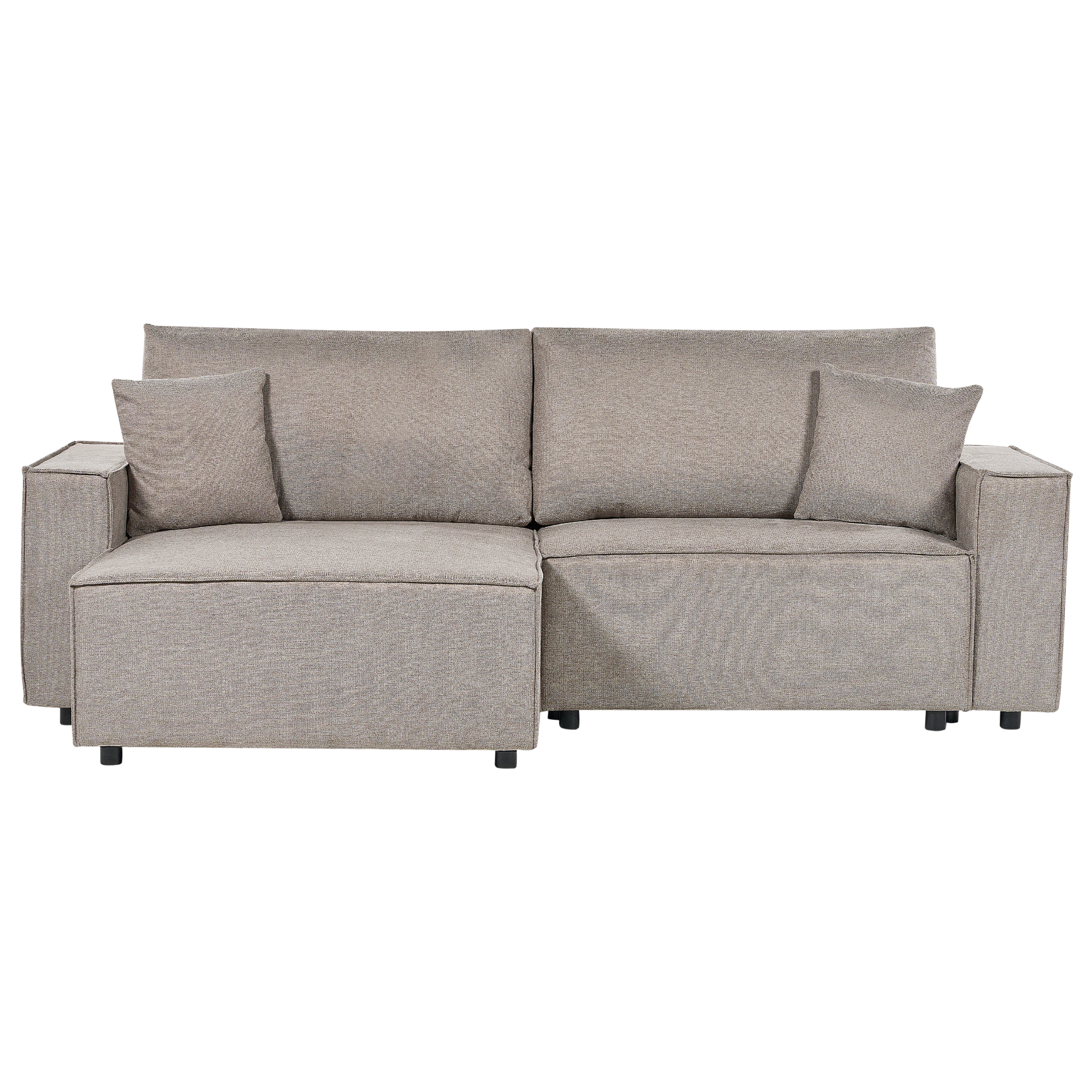 Hörnbäddsoffa 3-sits KARILA med förvaring Taupe Högervänd