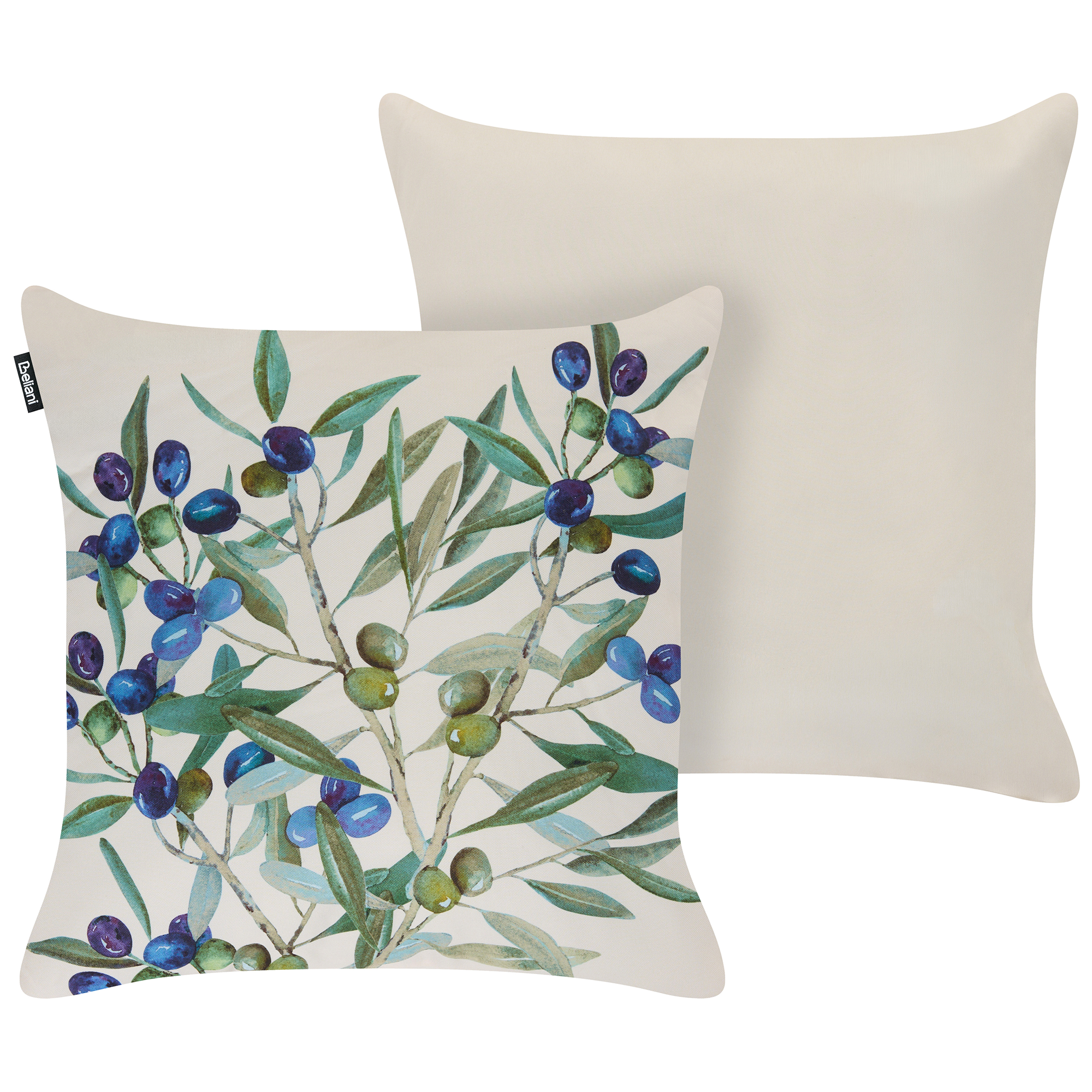 Set med 2 utomhusdynor ALOYSIA Växtmotiv 45 x 45 cm Ljusbeige
