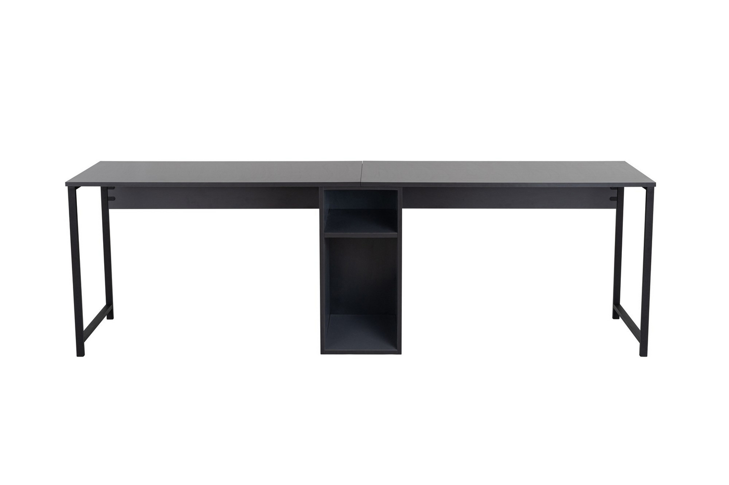 Norda Design Modernt skrivbord för studier med hyllor, 240x60x74 cm | 100 % melamin, metallben | Väggmonterbart