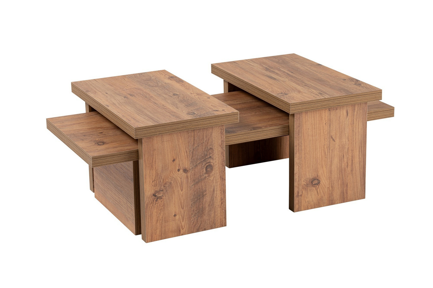 Norda Design Modernt soffbordsset (2 delar), 110x30x45 & 25x39x60 | 100% melaminbelagt | Stilrent och funktionellt