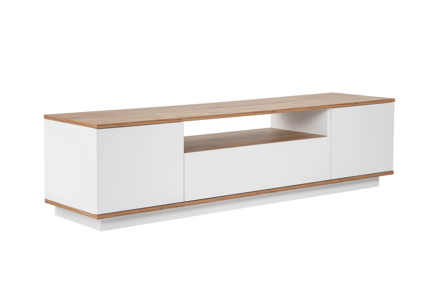 Norda Design Modern TV-bänk, 180 cm, 100 % melaminbelagd, dörrar med trycköppning | Stilren skandinavisk design