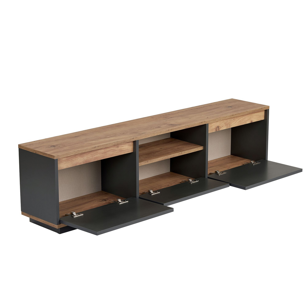Norda Design Stilren TV-bänk, 160 cm, 100 % melaminbelagd, 18 mm tjock | Modern design