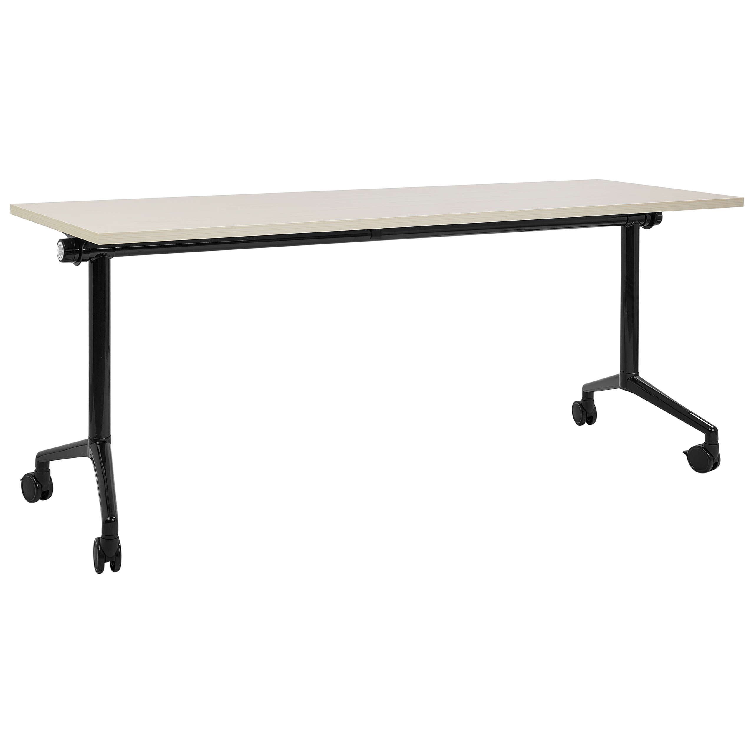 Hopfällbart skrivbord CAVI 180 cm 60 cm med hjul Ljusbrun