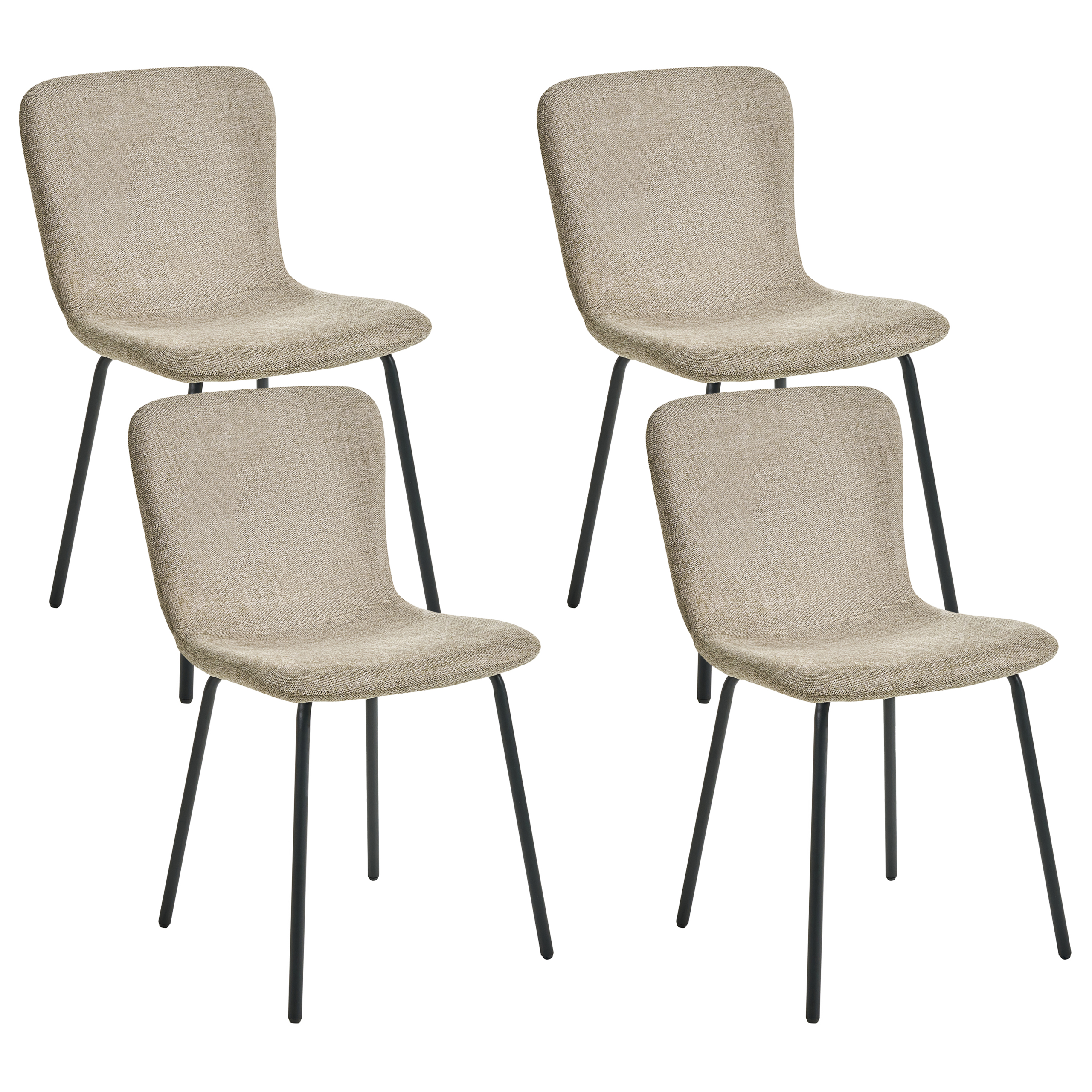 Set med 4 matstolar CALDWELL Beige